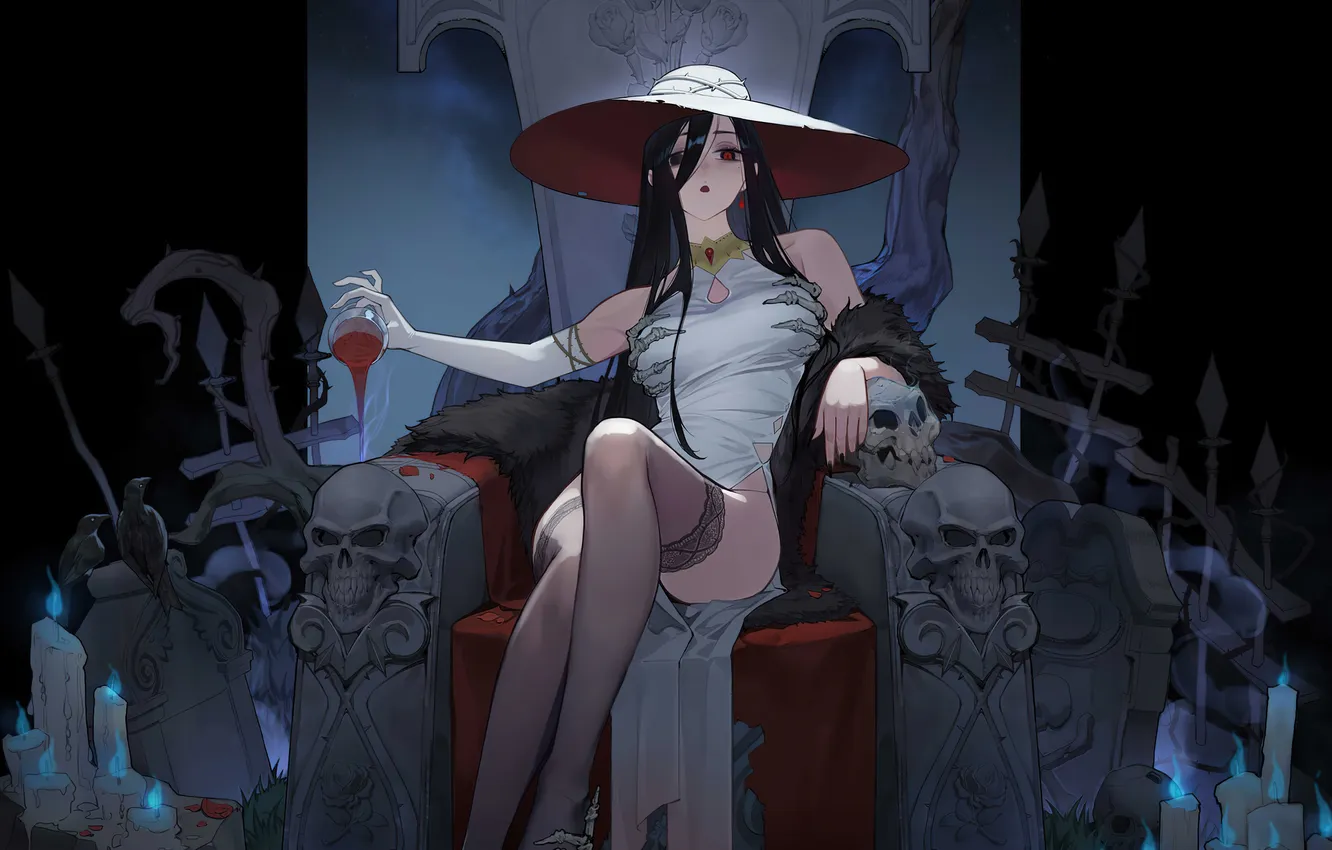 Фото обои Anime, dead, darkness, throne, Peter Pan