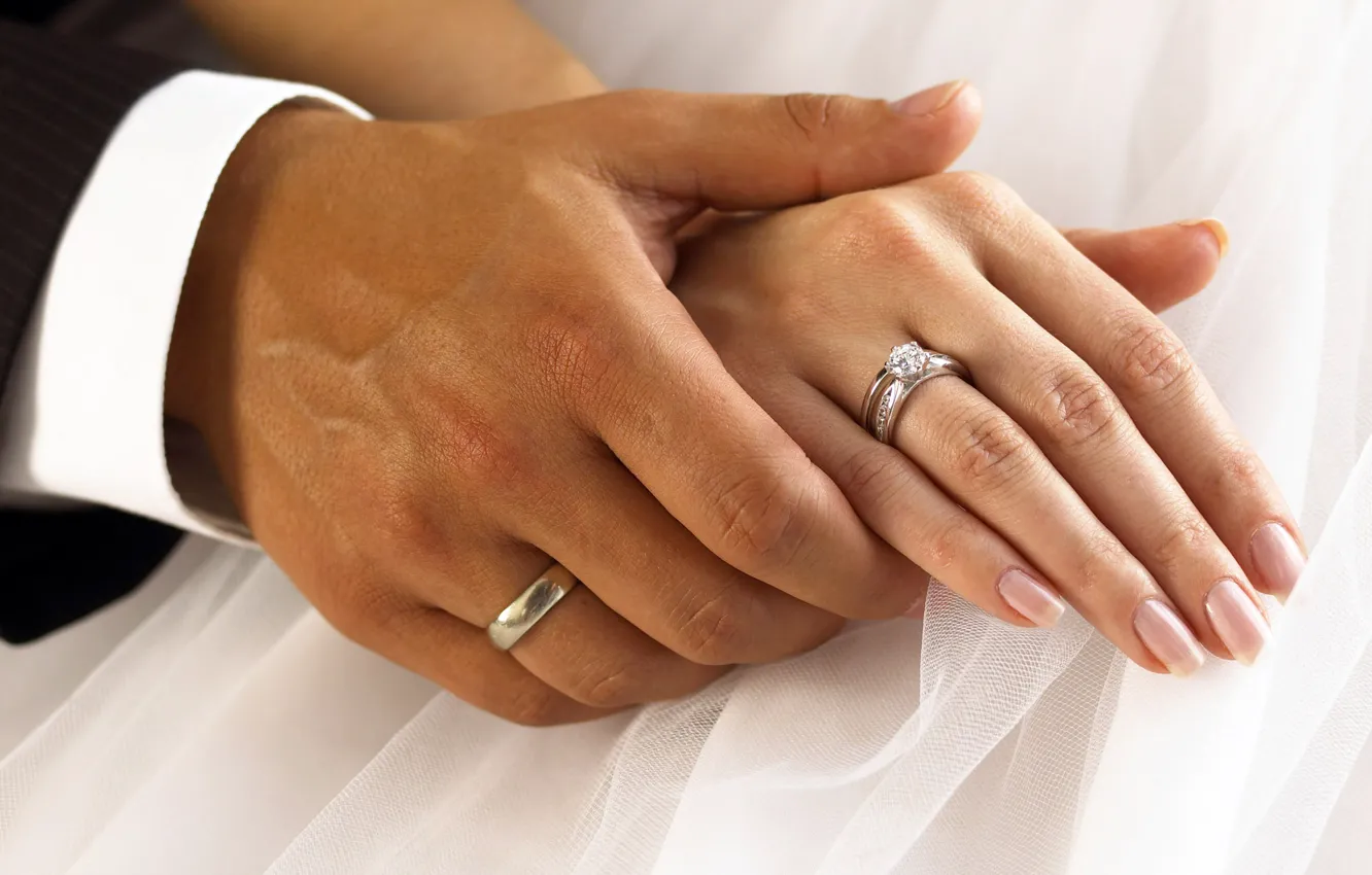 Фото обои кольца, руки, влюбленные, wedding, rings