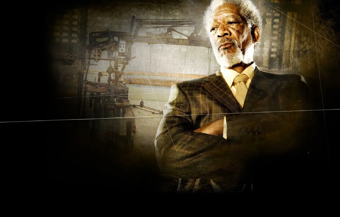Фото обои костюм, нити, станок, Wanted, Morgan Freeman