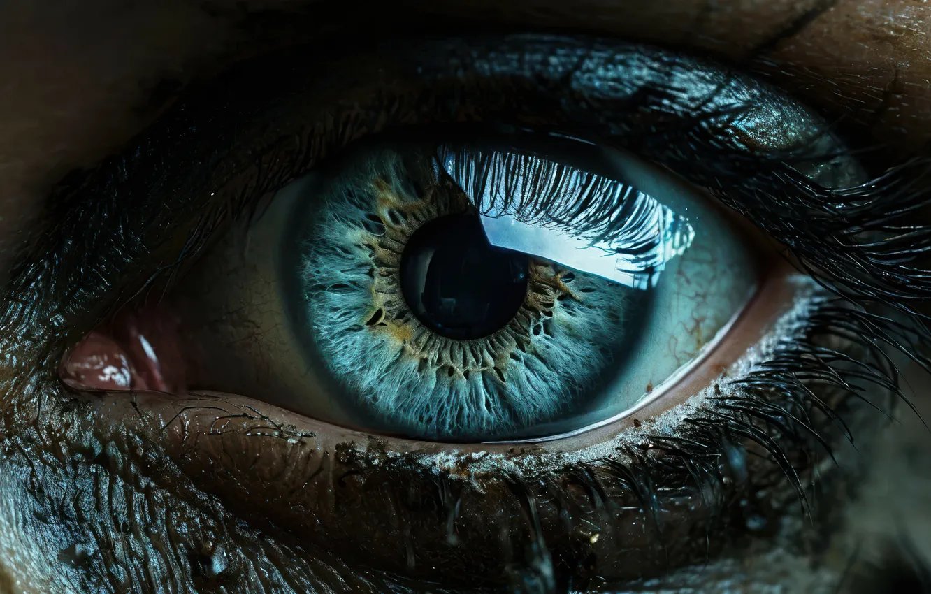 Фото обои макро, глаз, eye, ИИ арт, AI art, нейросеть