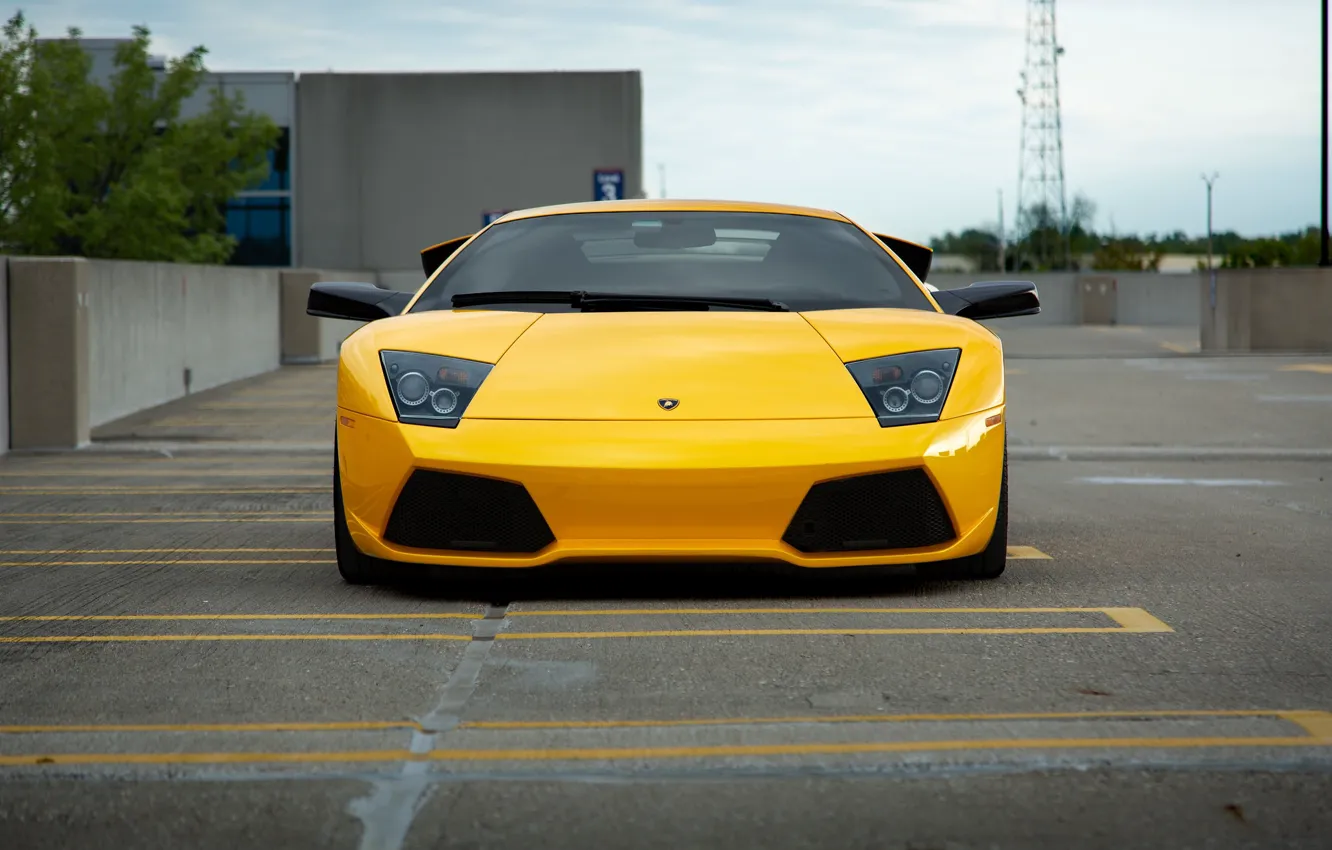 Фото обои Lamborghini, Murcielago, Yellow, LP640