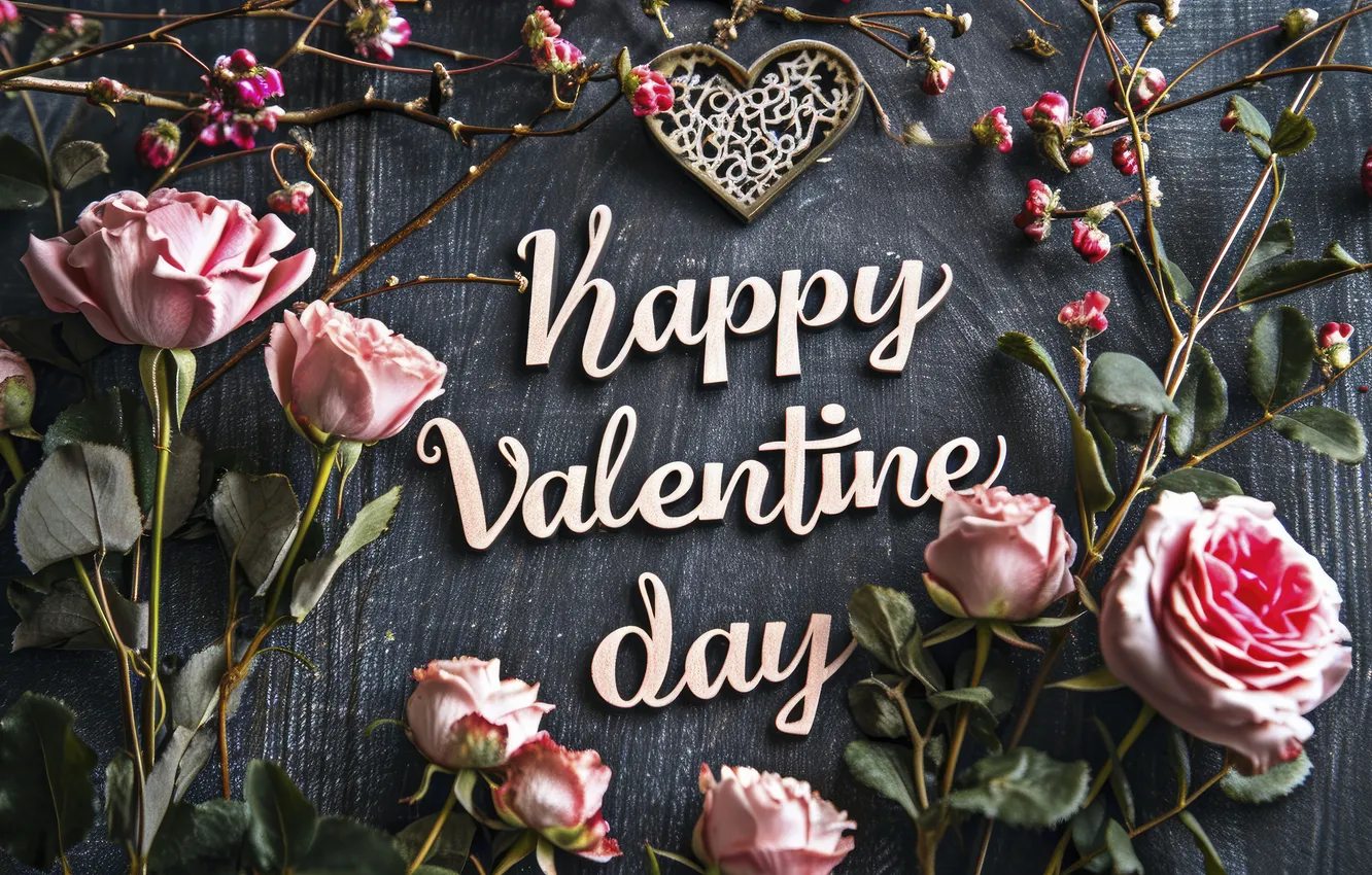 Фото обои любовь, цветы, подарок, романтика, сердце, розы, букет, love