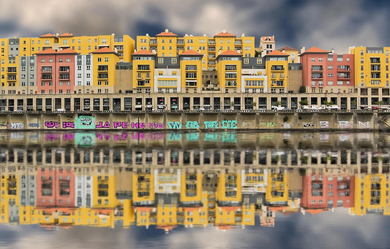 Фото обои город, отражение, Porto