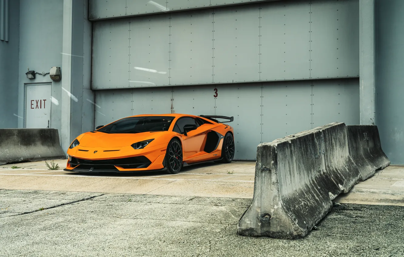 Фото обои Lamborghini, Orange, Aventador, Superveloce, LP750-4