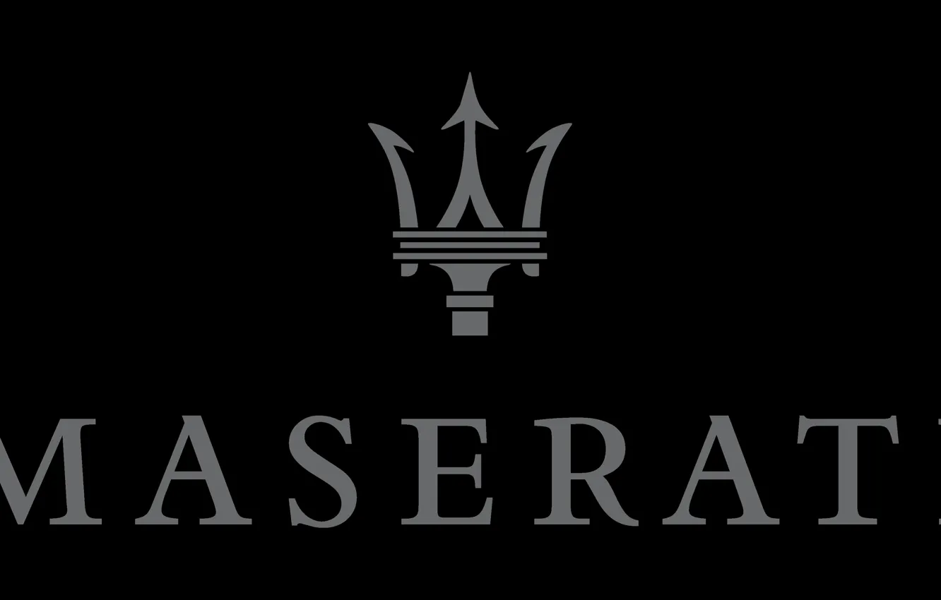 Фото обои серый, чёрный, лого, logo, maserati, black, мазерати, gray