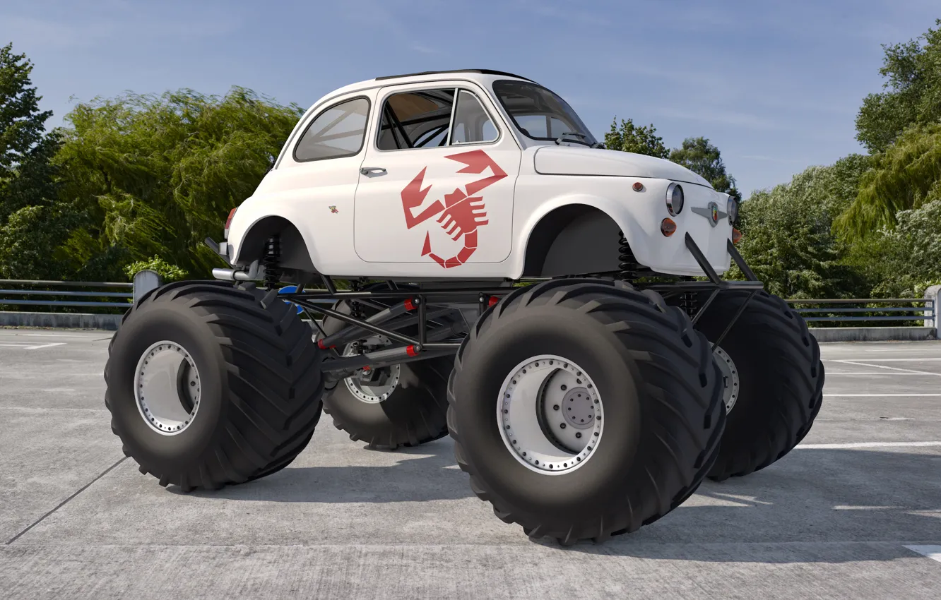 Фото обои scorpion, abarth, large wheels