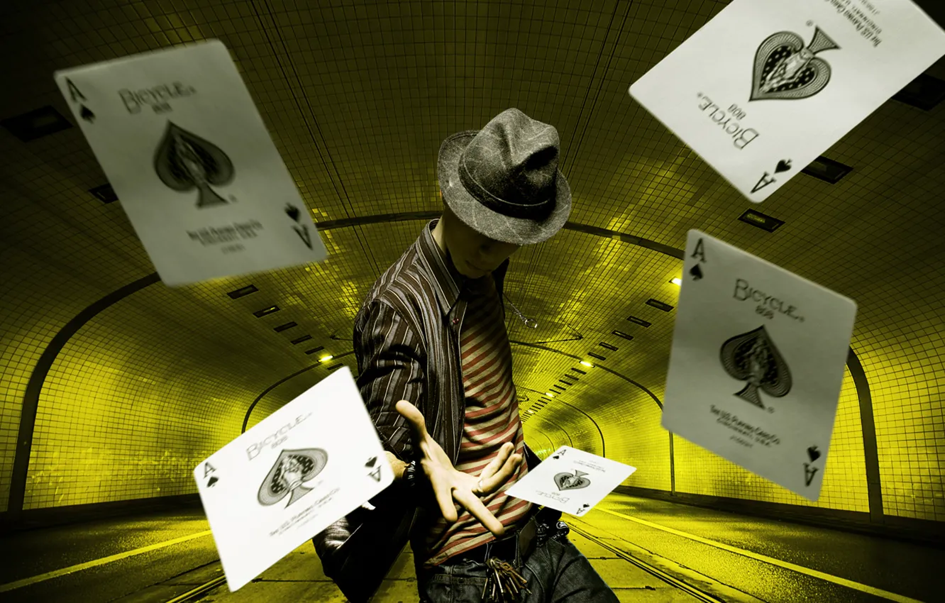 Фото обои Men, Hat, Ace of Spades, Illusionist