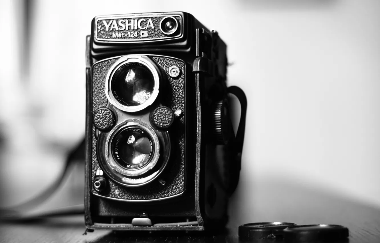 Фото обои макро, камера, Yashica MAT 124G