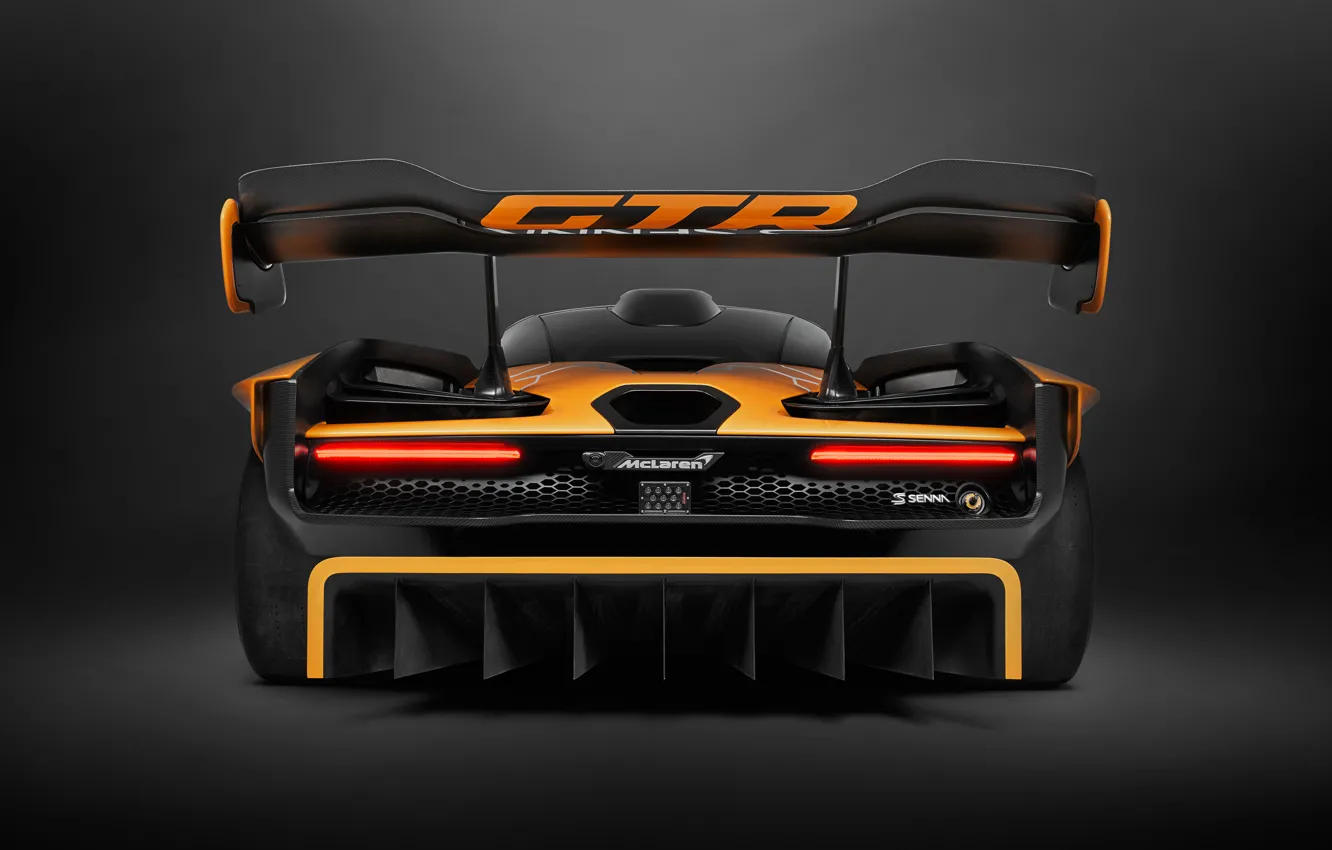 Фото обои Concept, McLaren, GTR, гоночное авто, вид сзади, 2018, Senna