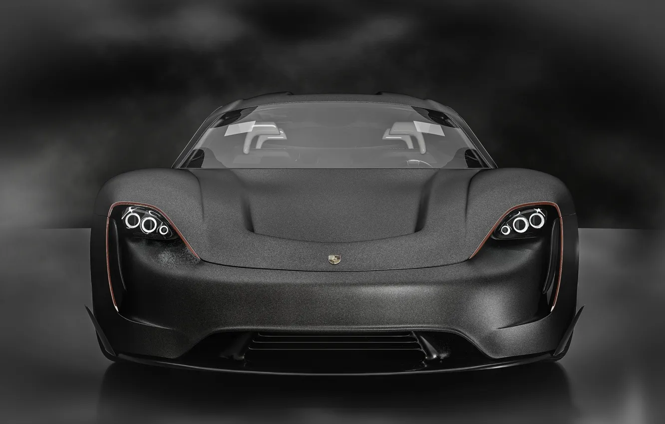 Фото обои стиль, фон, Porsche, передок, Mission E-GT