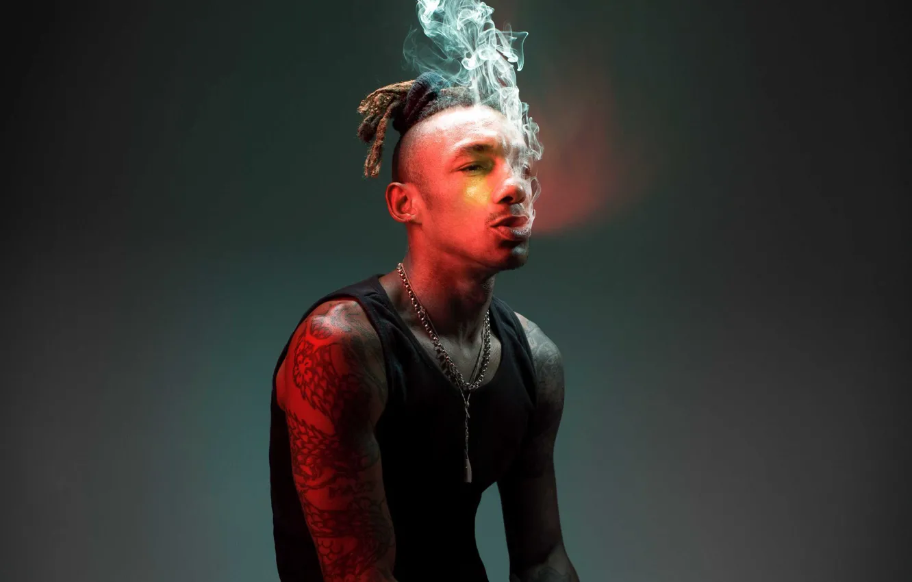 Фото обои music, black, smoke, trip-hop, tricky