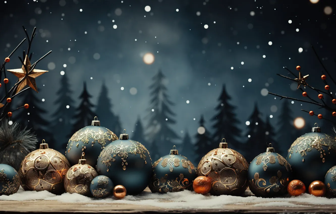 Фото обои украшения, золото, шары, Новый Год, Рождество, golden, new year, Christmas