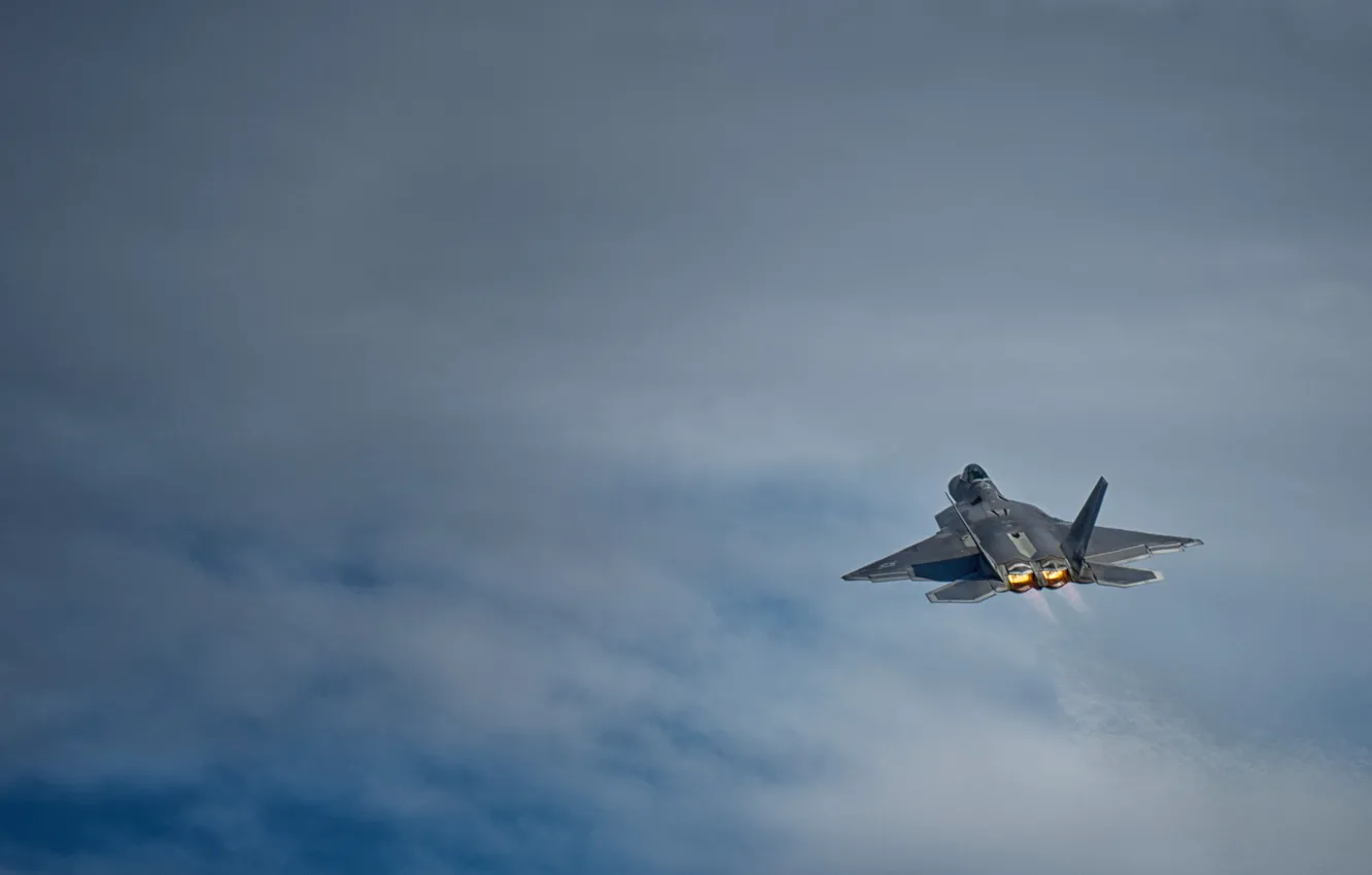 Фото обои истребитель, малозаметный, многоцелевой, F-22 Raptor