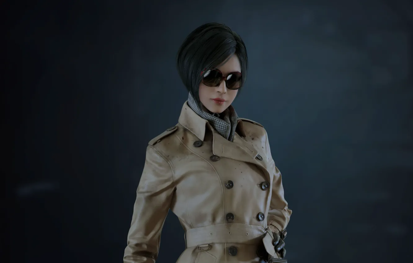 Фото обои Девушка, Игра, Очки, Волосы, Game, Причёска, Ada Wong, Пальто