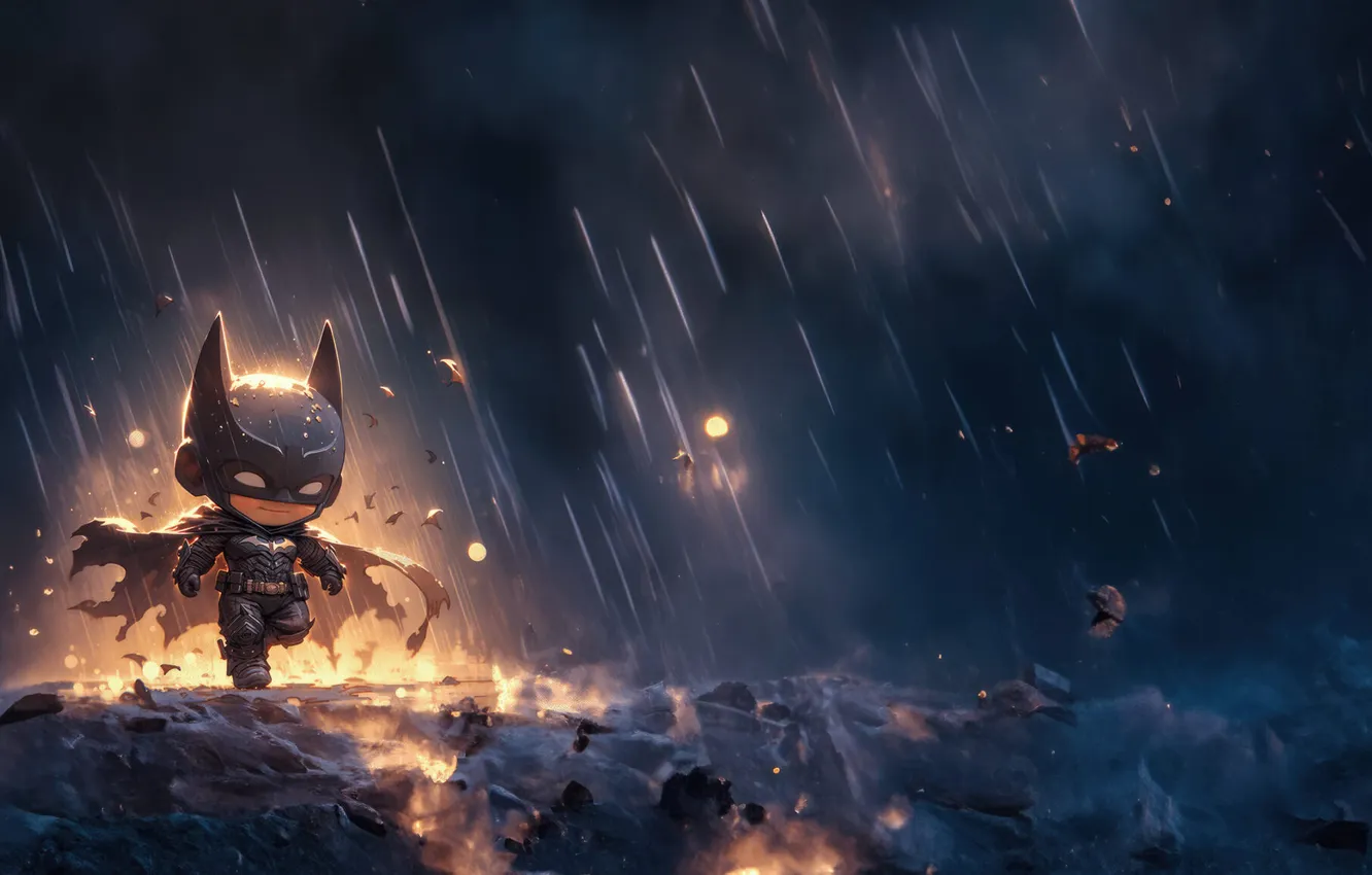 Фото обои batman, miniature, heroism