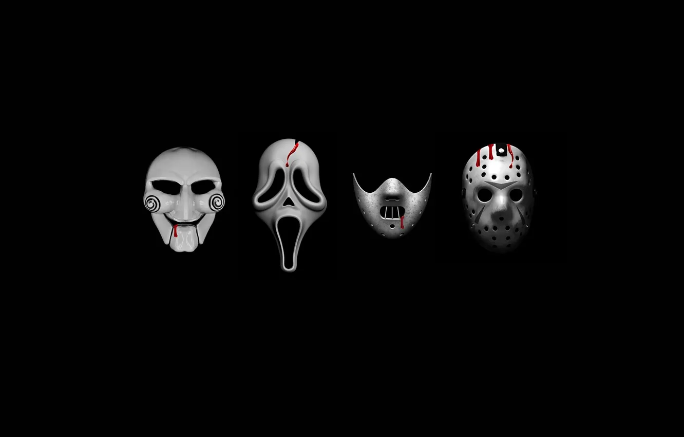 Фото обои фильмы, маски, Silence, ужасы, Saw, хоррор, Scream, Friday_the_13th