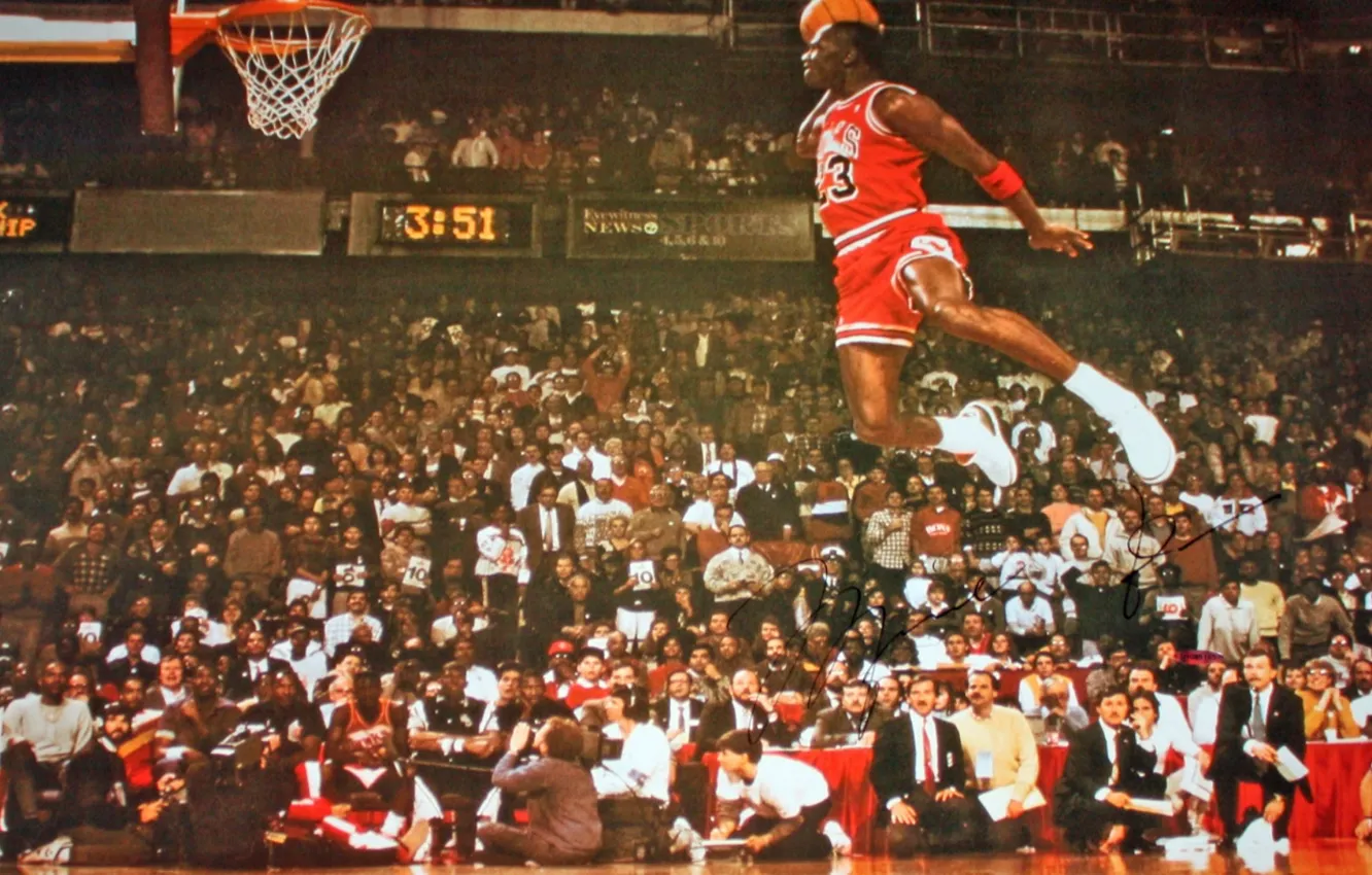 Фото обои прыжок, sport, Michael Jordan, basketball, Майкл Джордан, бросок