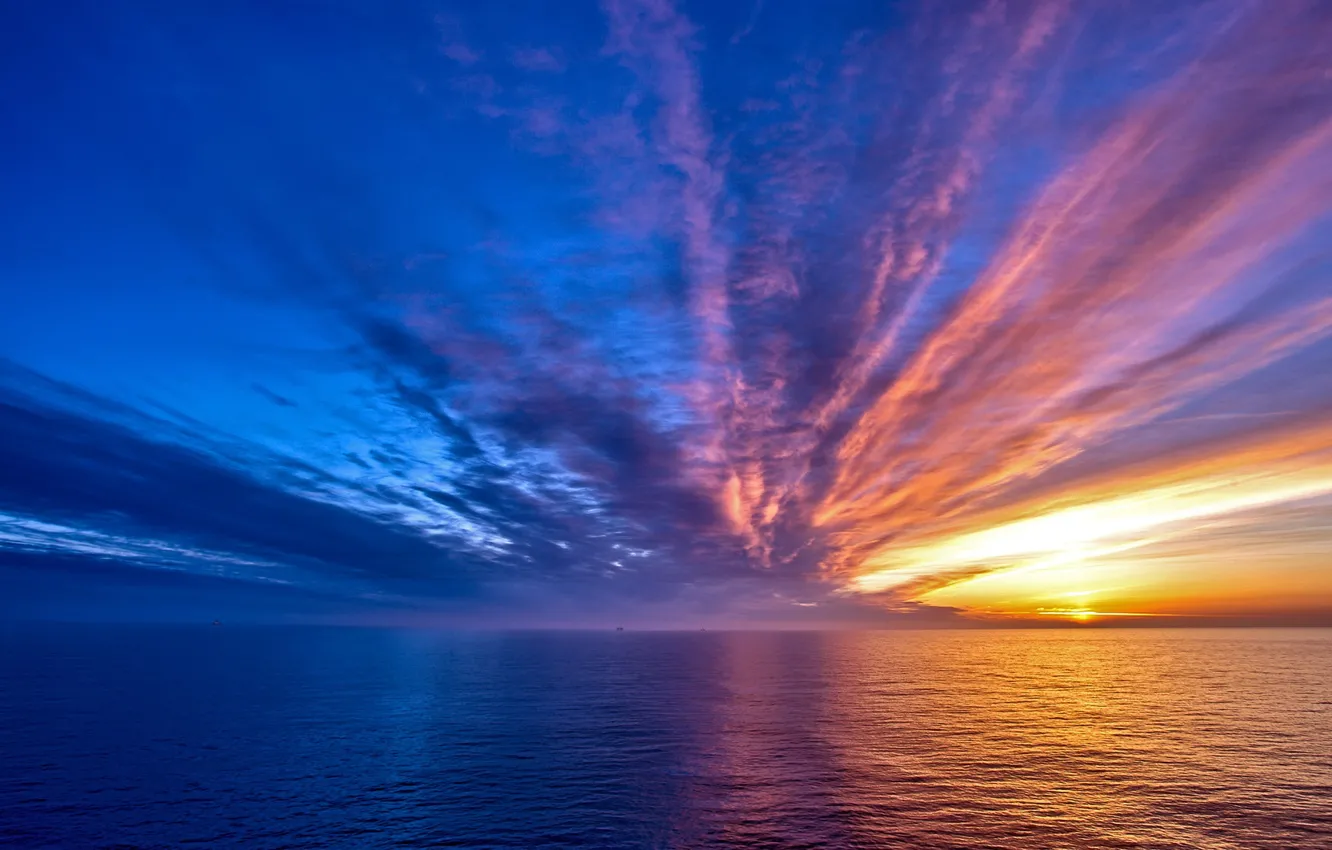 Фото обои twilight, sky, sea, landscape, nature, water, clouds, sun
