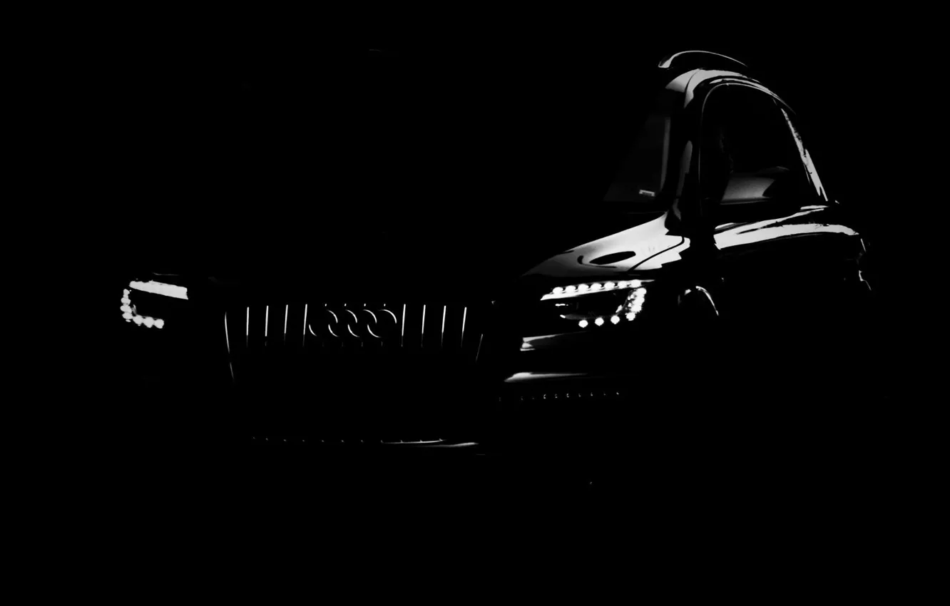 Фото обои свет, черный фон, Audi Q5
