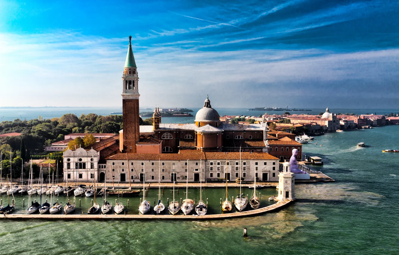 Фото обои остров, Италия, церковь, Венеция, гранд канал, Сан-Джорджо Маджоре