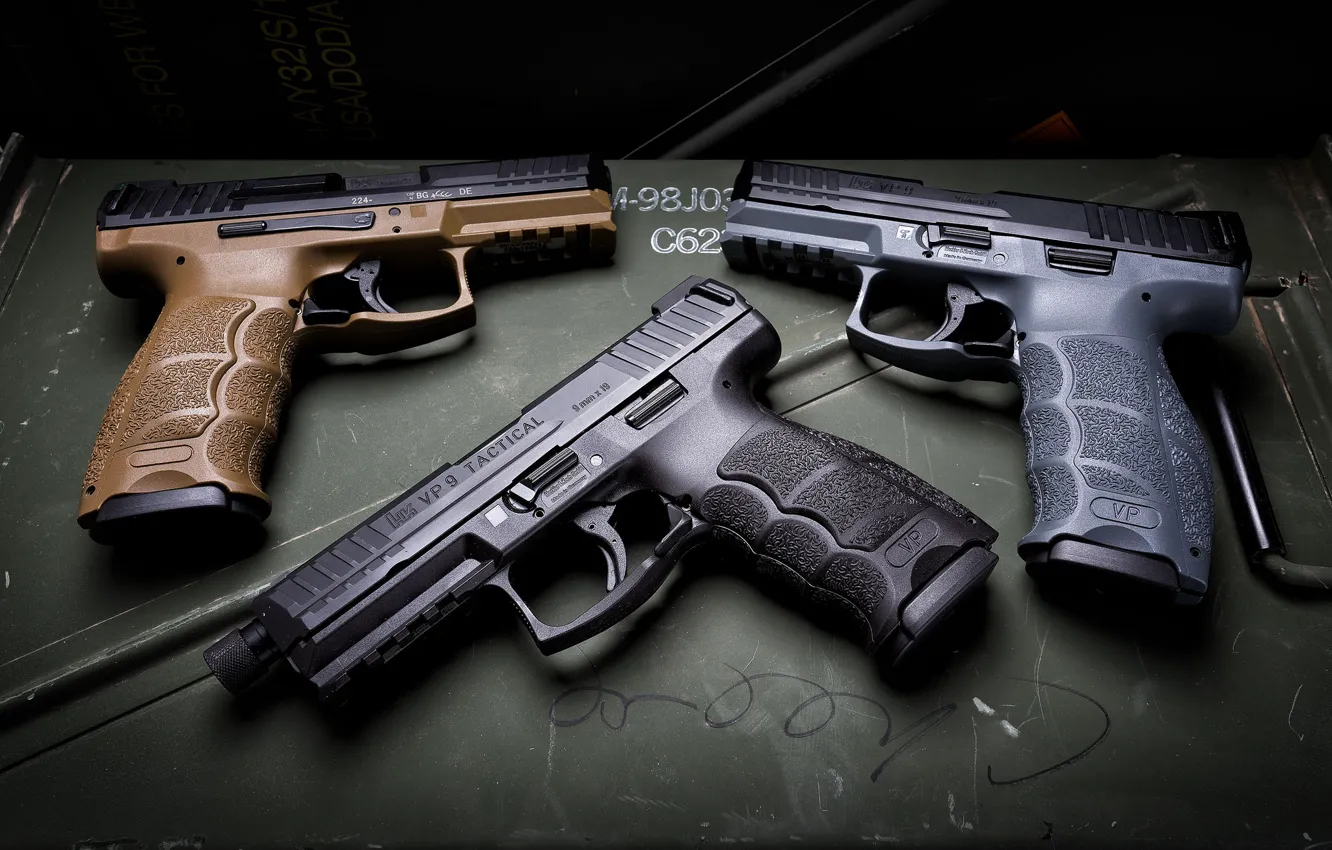 Фото обои пистолет, фон, Tactical, HK VP9