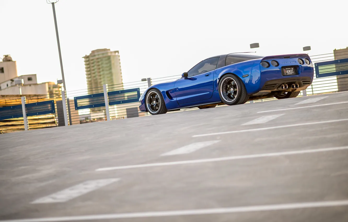 Фото обои Corvette, Blue, Black, Wheels, C5