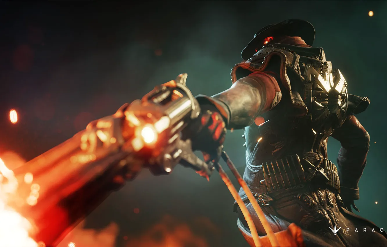 Фото обои gun, revolver, wild, paragon, cowboy, moba, wild West, revenant