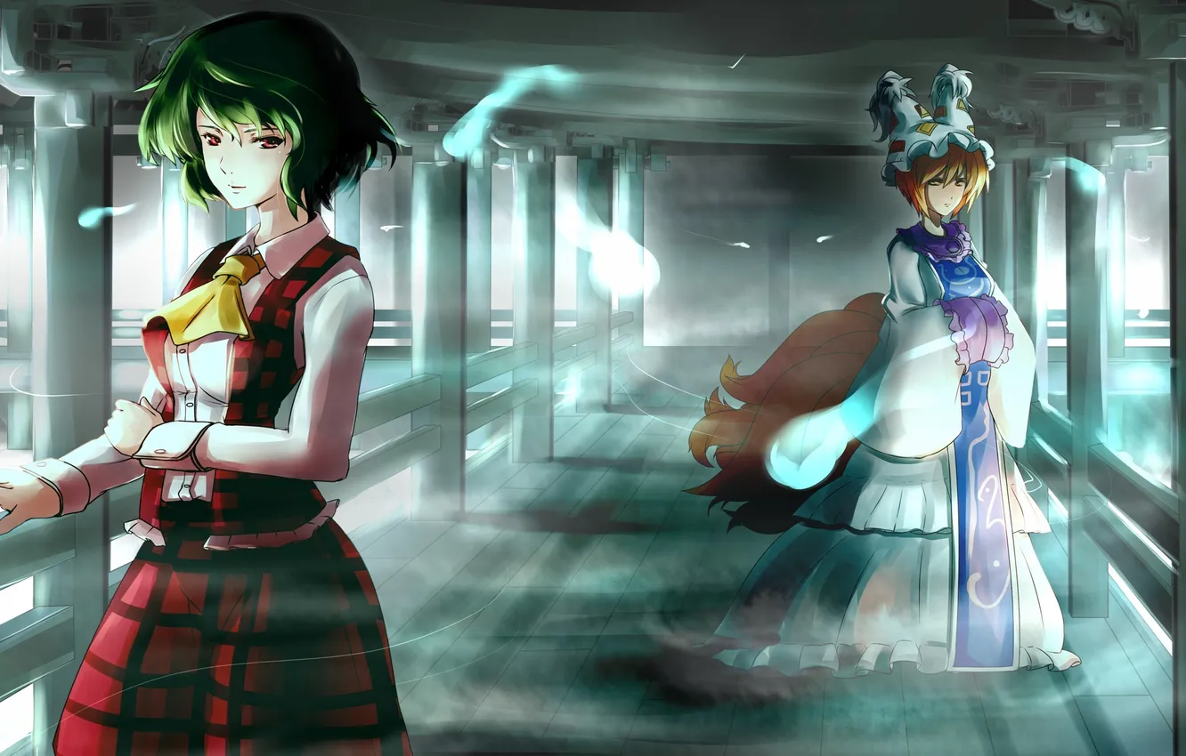 Фото обои девушки, арт, призрак, хвост, touhou, kazami yuuka, yakumo ran, dearmybrothers