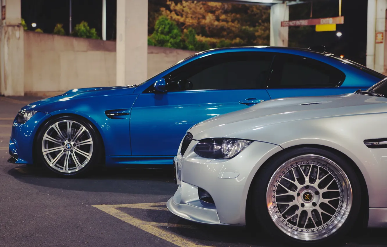 Фото обои купе, BMW, white, спорткар, сбоку, blue
