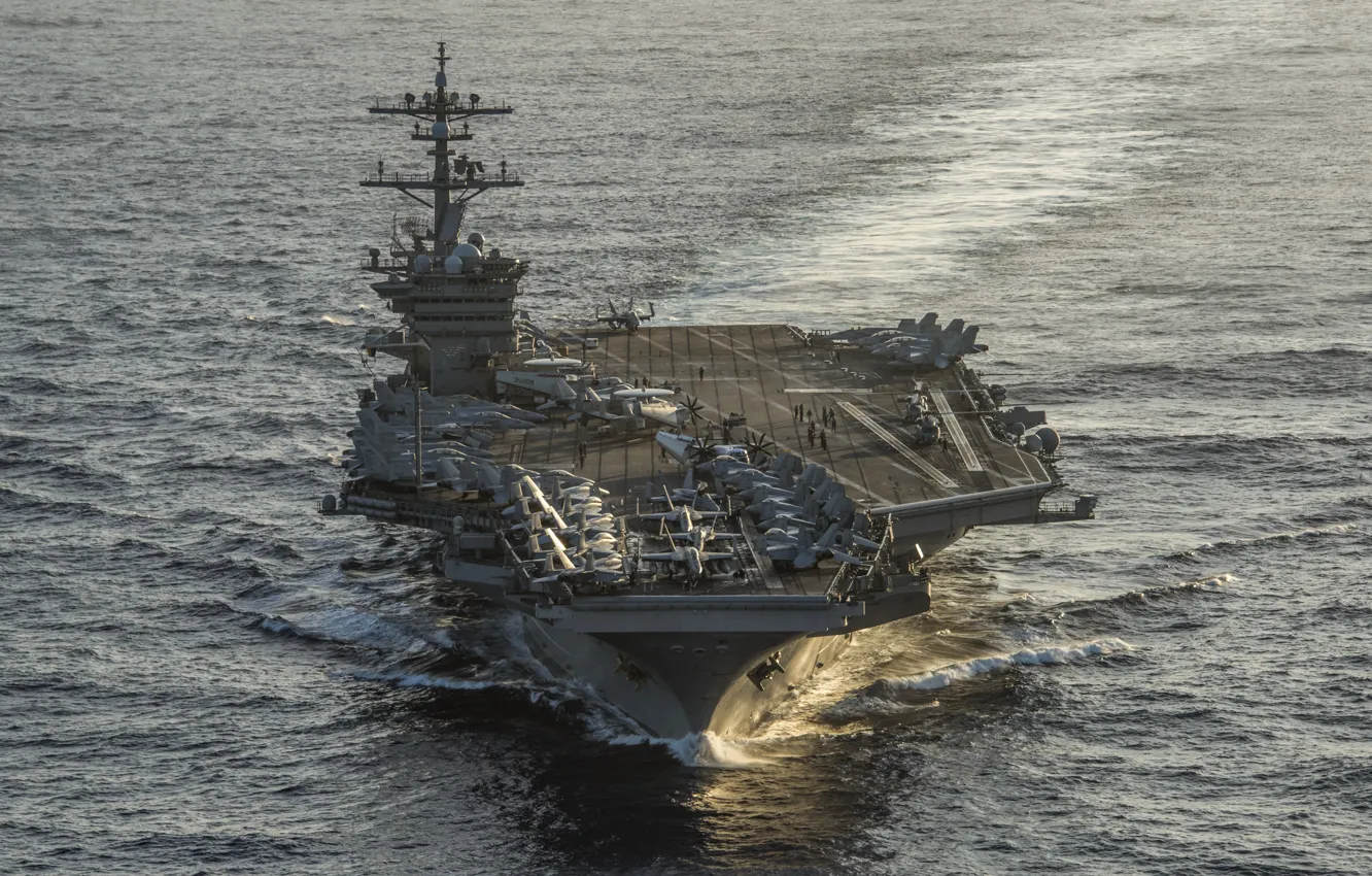 Фото обои море, авианосец, USS, Carl Vinson, (CVN 70)