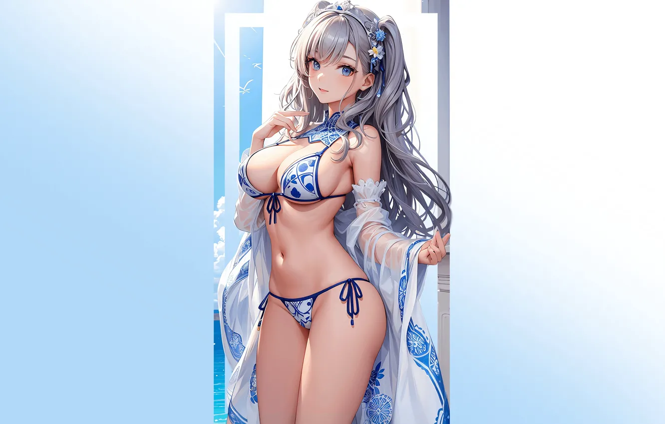 Фото обои kawaii, girl, hot, sexy, boobs, anime, pretty, breasts