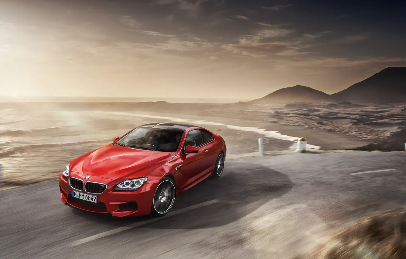 Фото обои красный, скорость, BMW, BMW M6