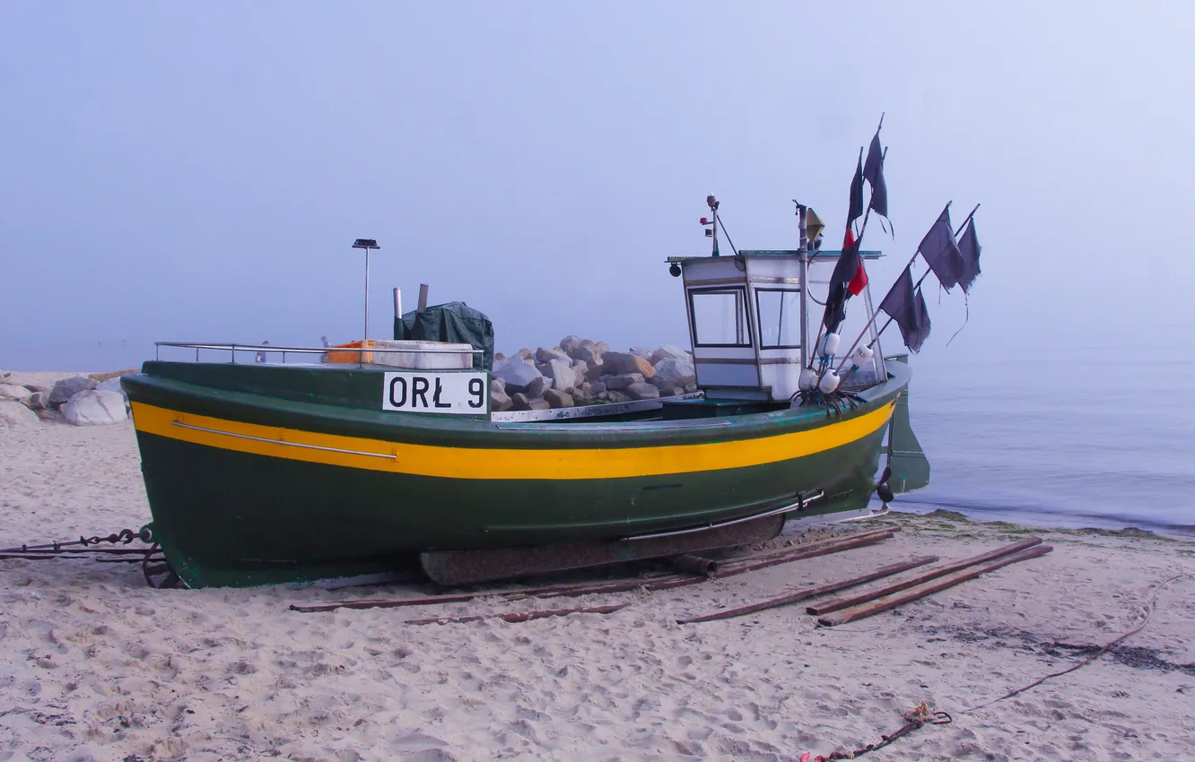 Фото обои beach, sea, ship