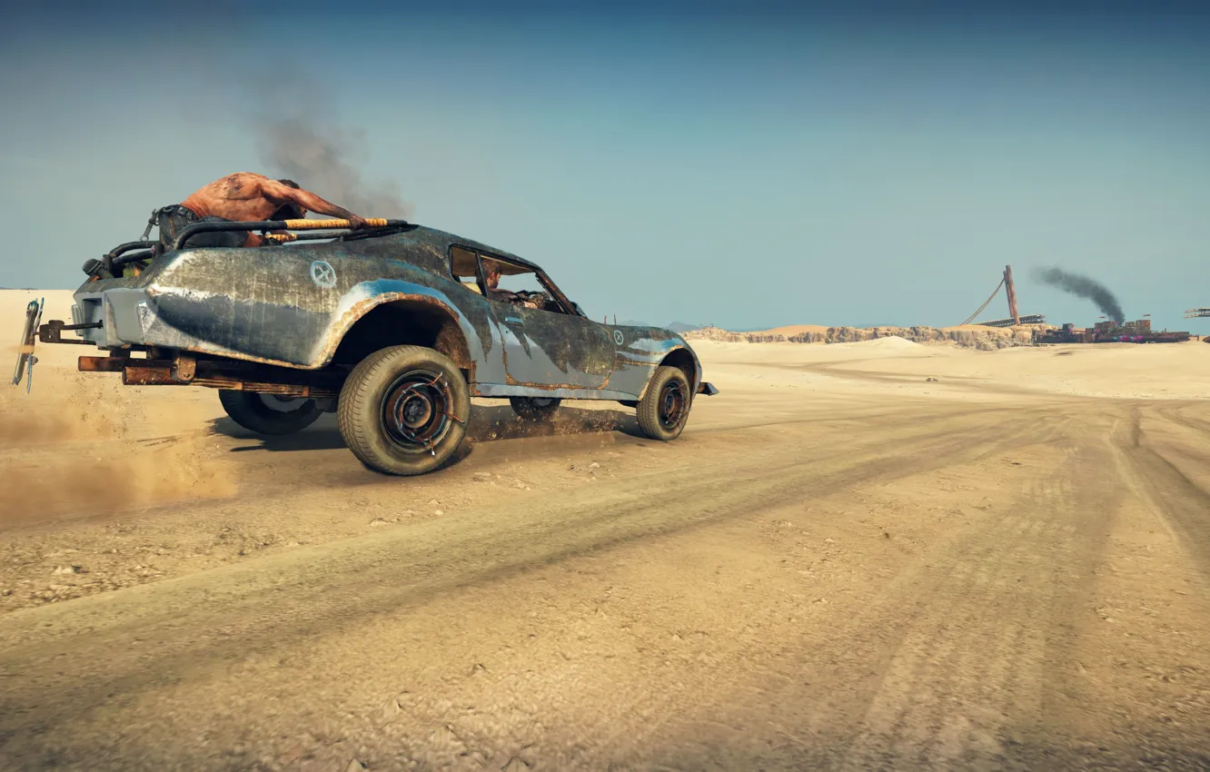 Фото обои car, game, sky, desert, sand, Mad Max, suna, sabaku