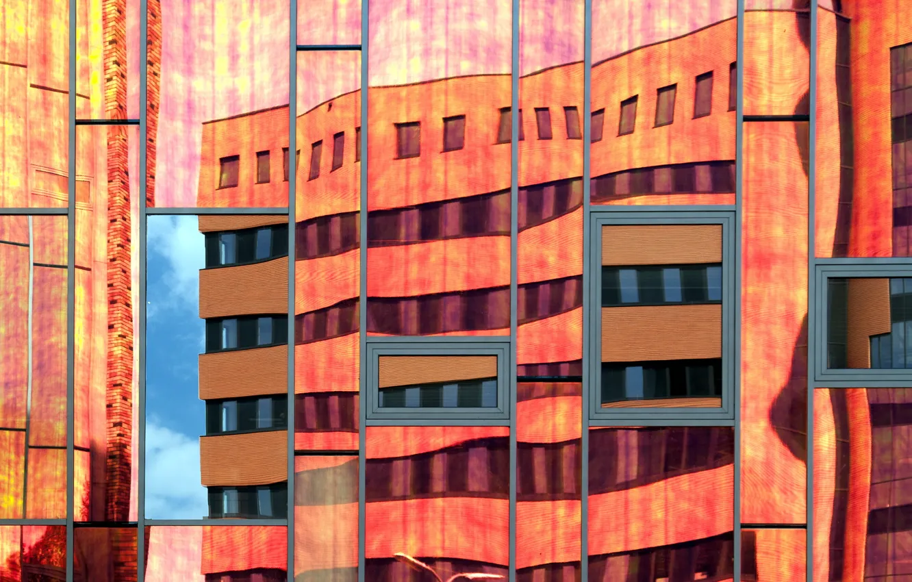 Фото обои фон, стена, fractured reflection