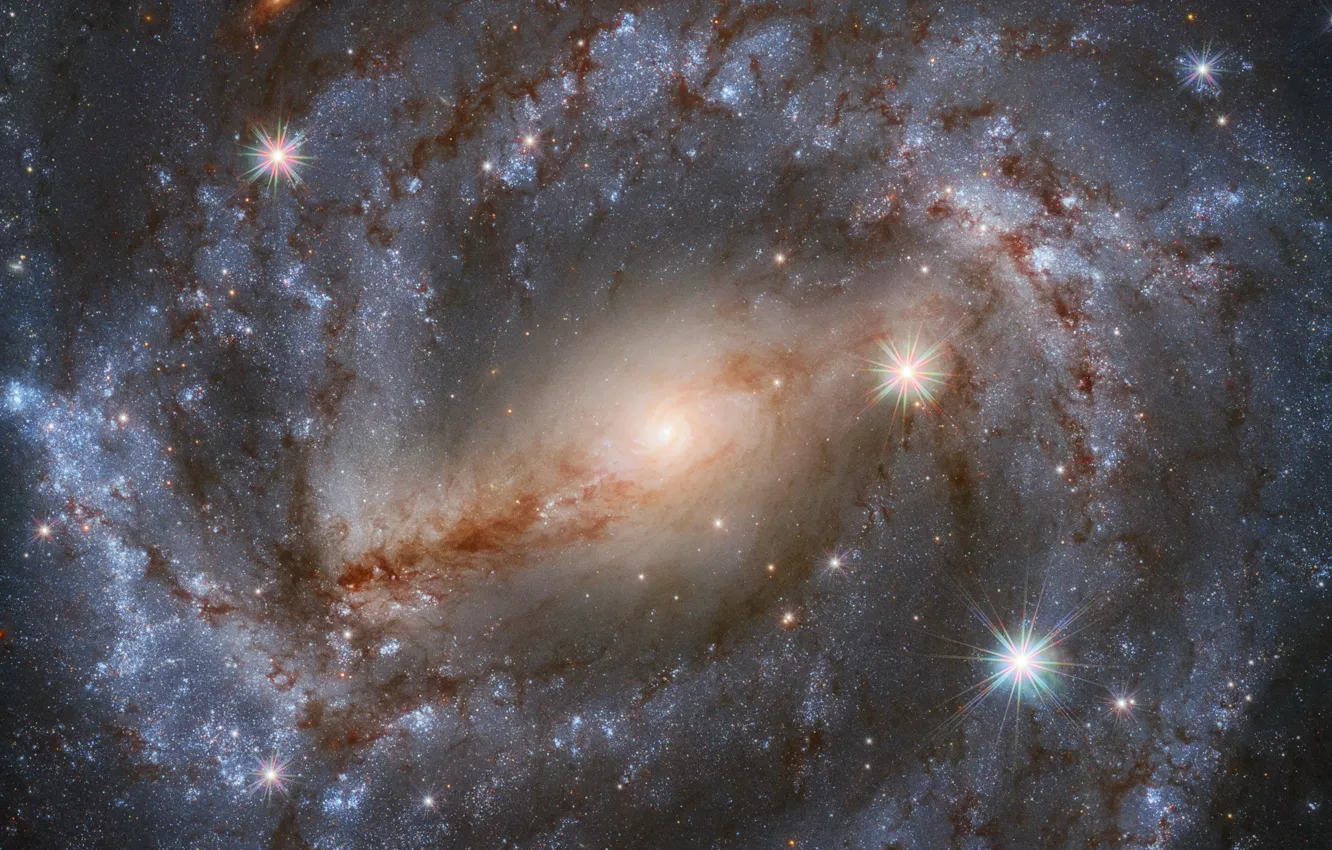 Фото обои галактика, galaxy, созвездие Волка, constellation Wolf, Hubble telescope, телескоп Хаббла, NGC 5643