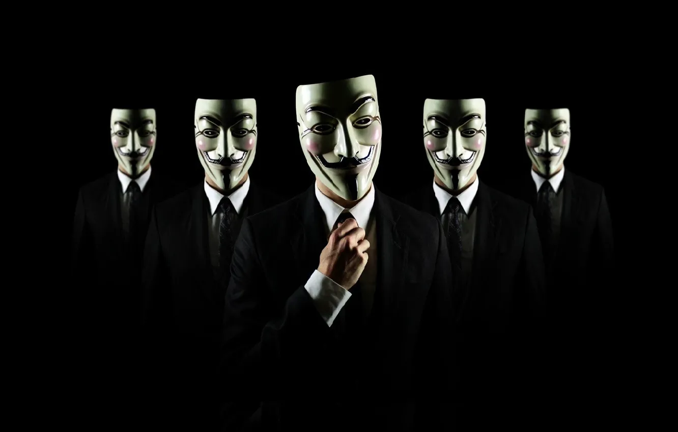 Фото обои полумрак, много, анонимус, Anonymous