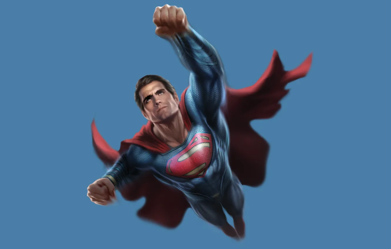 Фото обои ART, Red, Fantasy, Hero, Blue, Batman, Body, Wallpaper