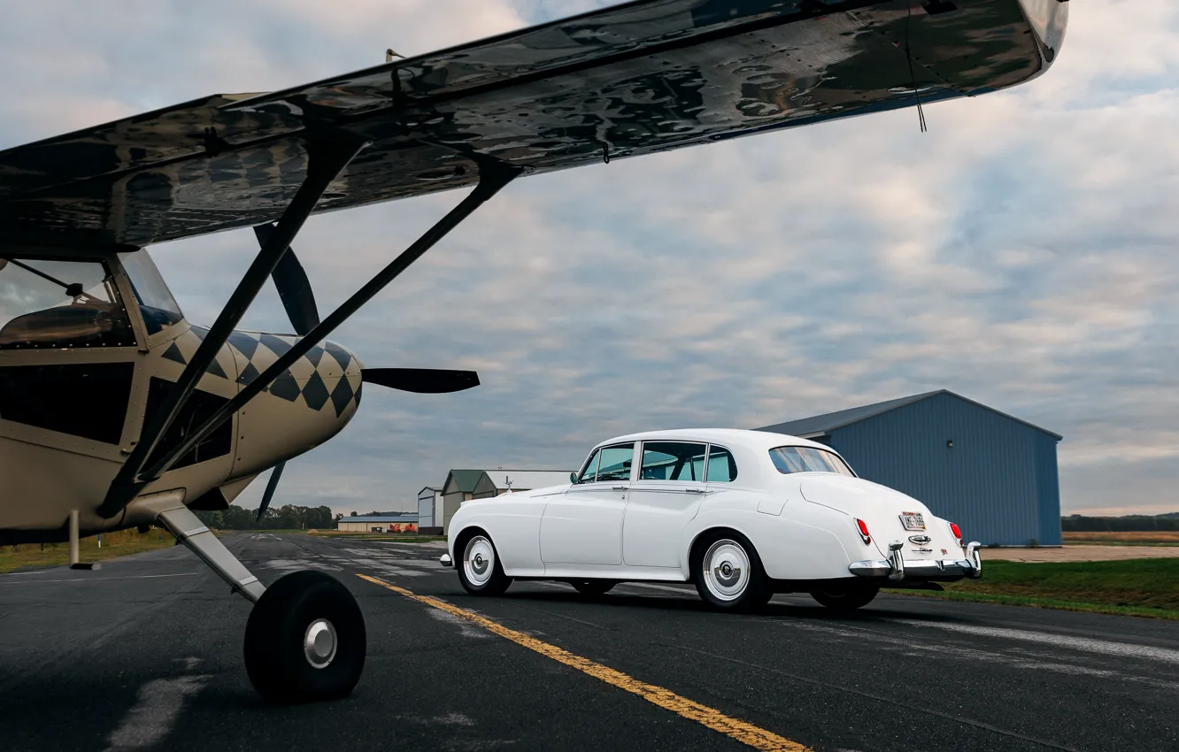 Фото обои car, Rolls-Royce, sky, plane, 1961, Ringbrothers, Silver Cloud, Rolls-Royce Silver Cloud II