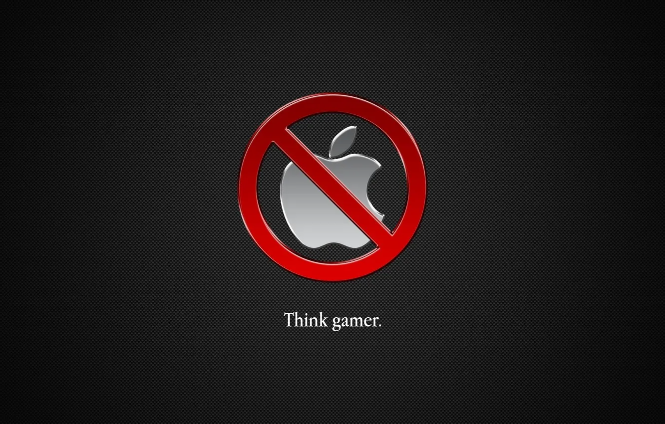 Фото обои apple, think gamer, world apple