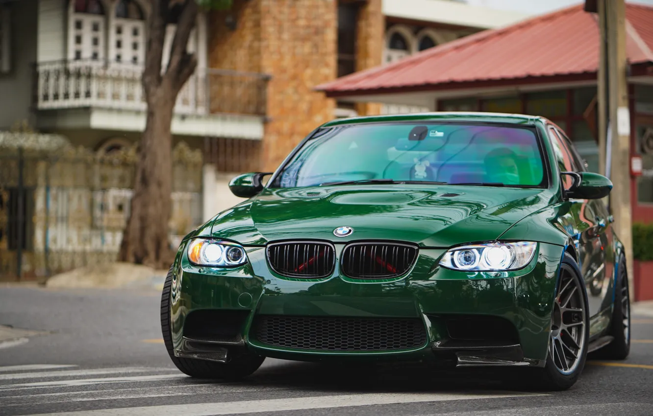 Фото обои BMW, Green, E90, Sight