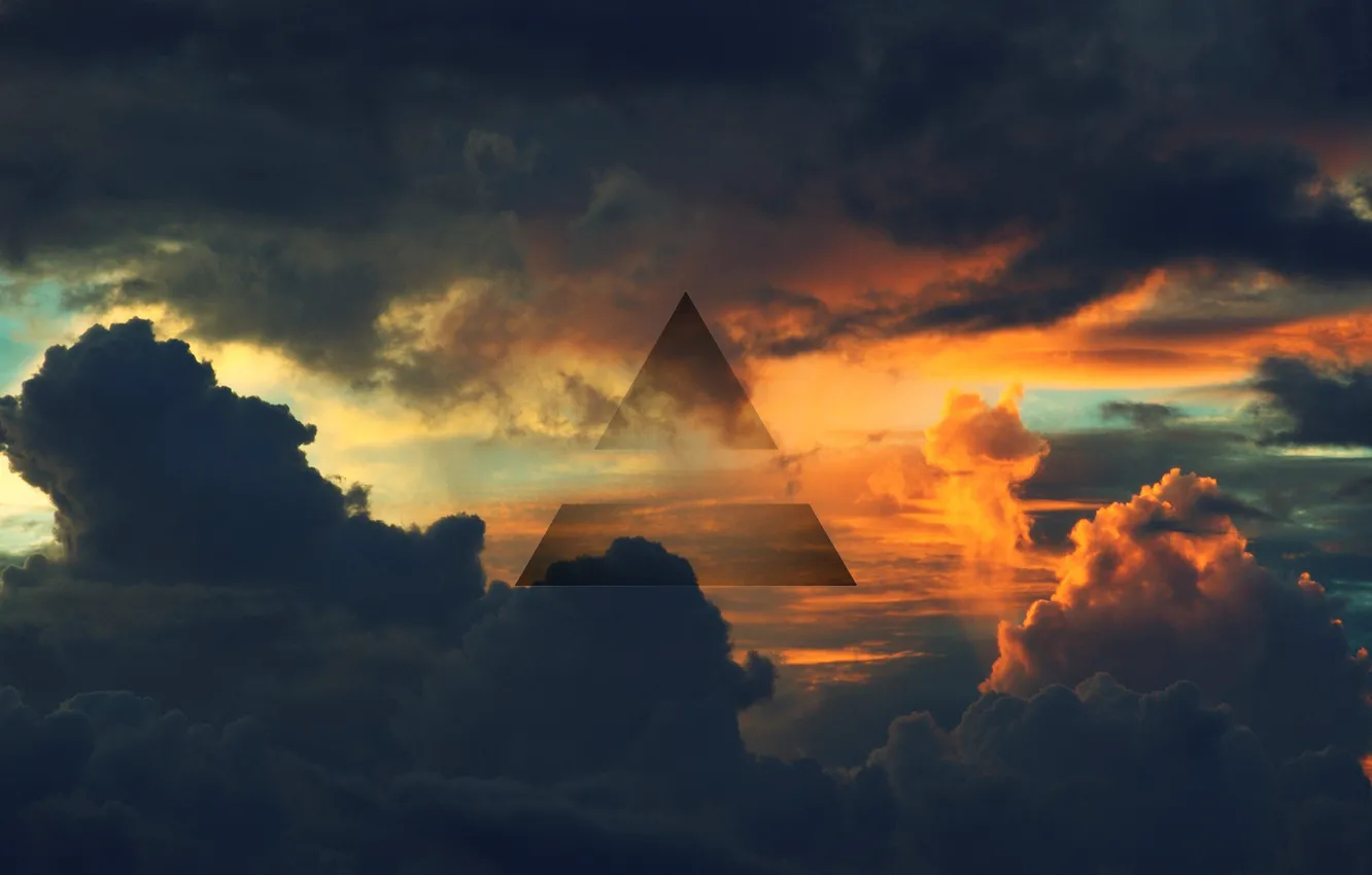 Фото обои Небо, воздух, символ, треугольник, 30 seconds to mars