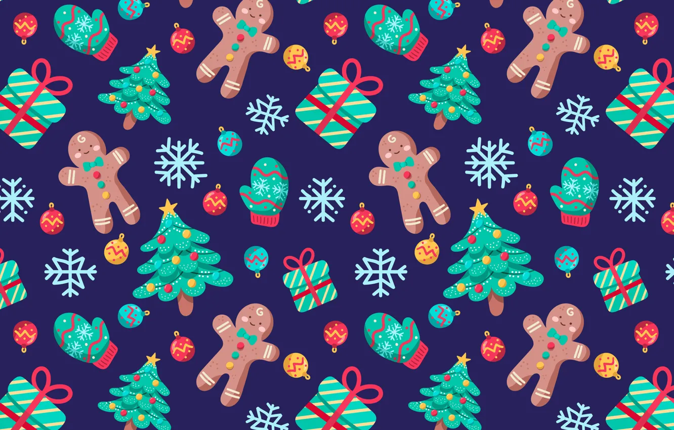 Фото обои украшения, фон, узор, Новый Год, Рождество, Christmas, background, pattern