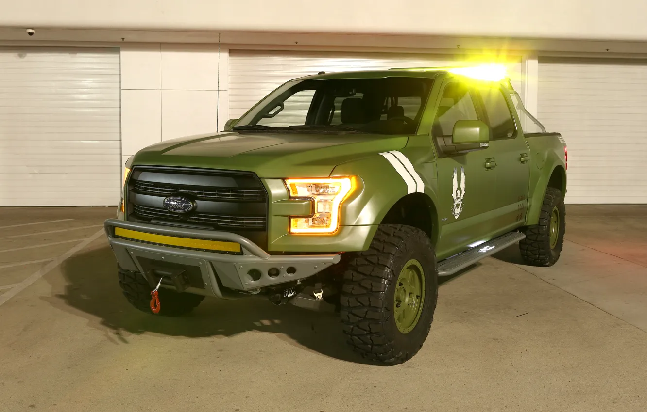 Фото обои Green, Special Edition, Ford F-150, Halo Sandcat