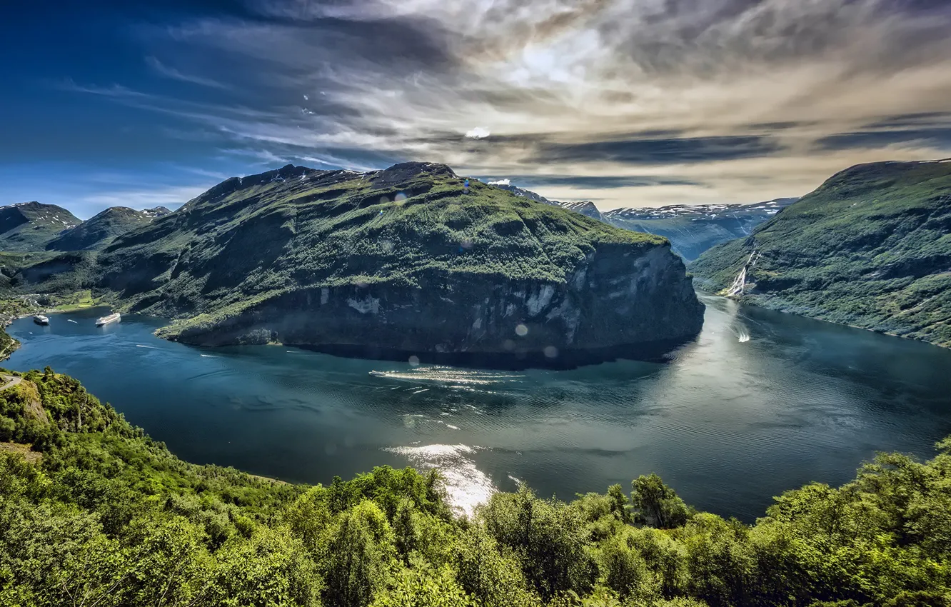 Фото обои Норвегия, Norway, Гейрангер-фьорд, Mollsbygda, More og Romsdal, Geiranger fjord