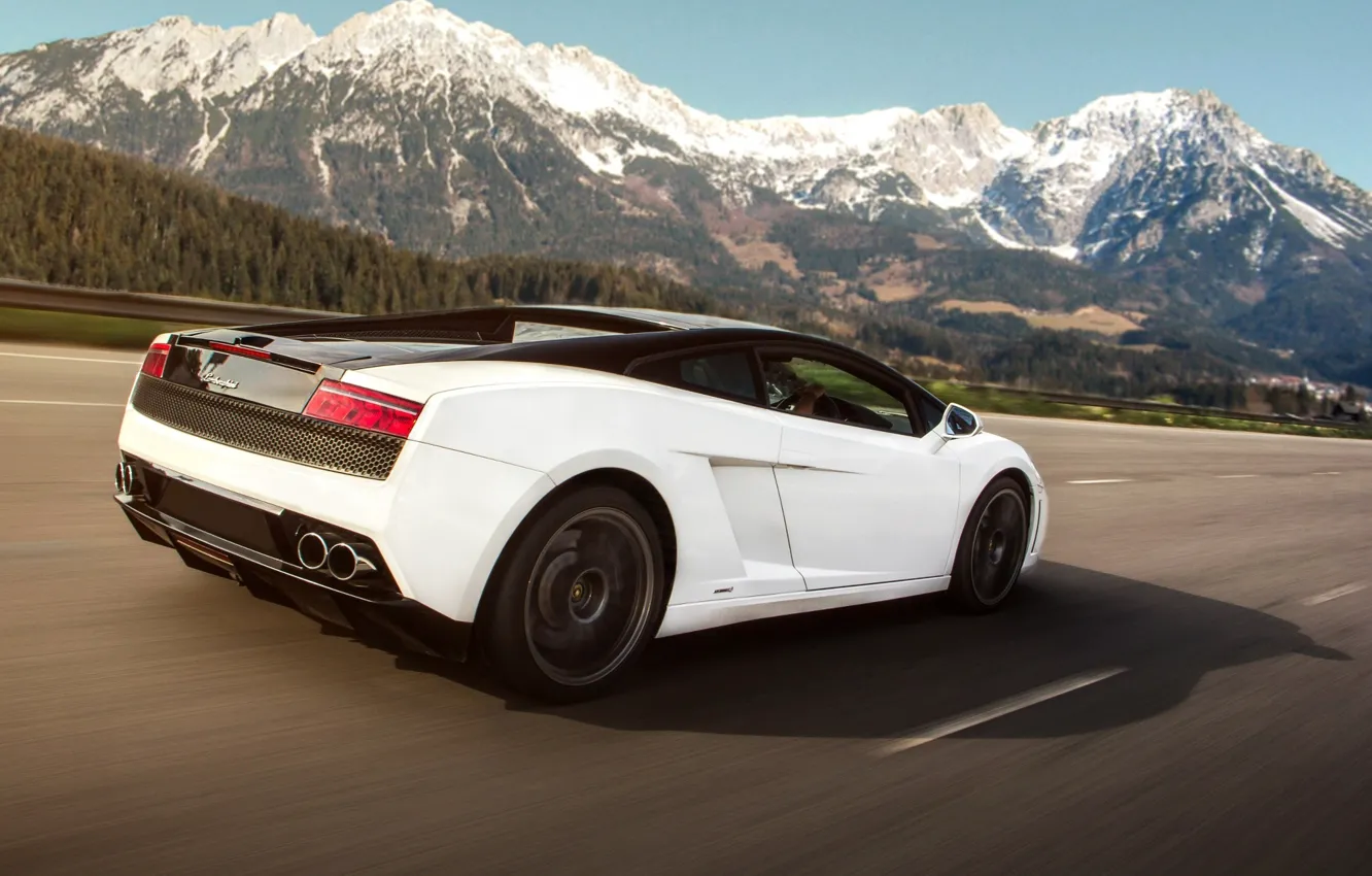 Фото обои Lamborghini, Gallardo, Speed, Mountains, Supercar, Motion, LP560-4, Rolling