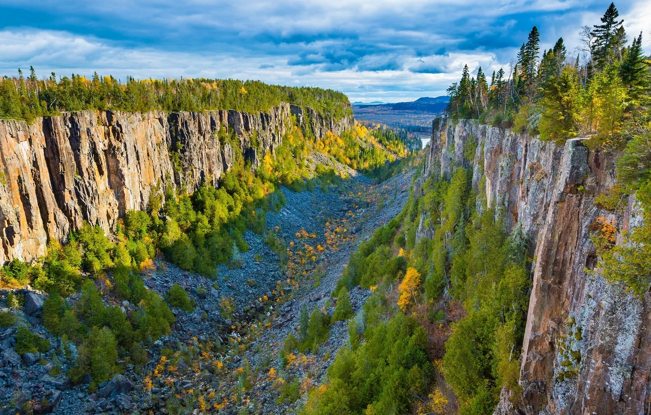 Фото обои скалы, Канада, каньон, Онтарио, Canada, Ontario, Ouimet Canyon