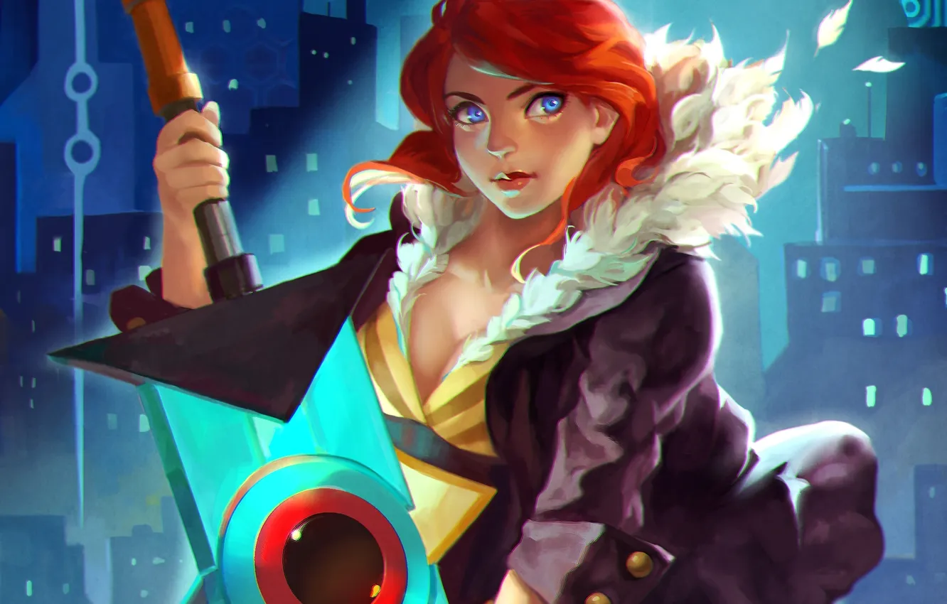 Фото обои sword, Red, Transistor, Supergiant Games