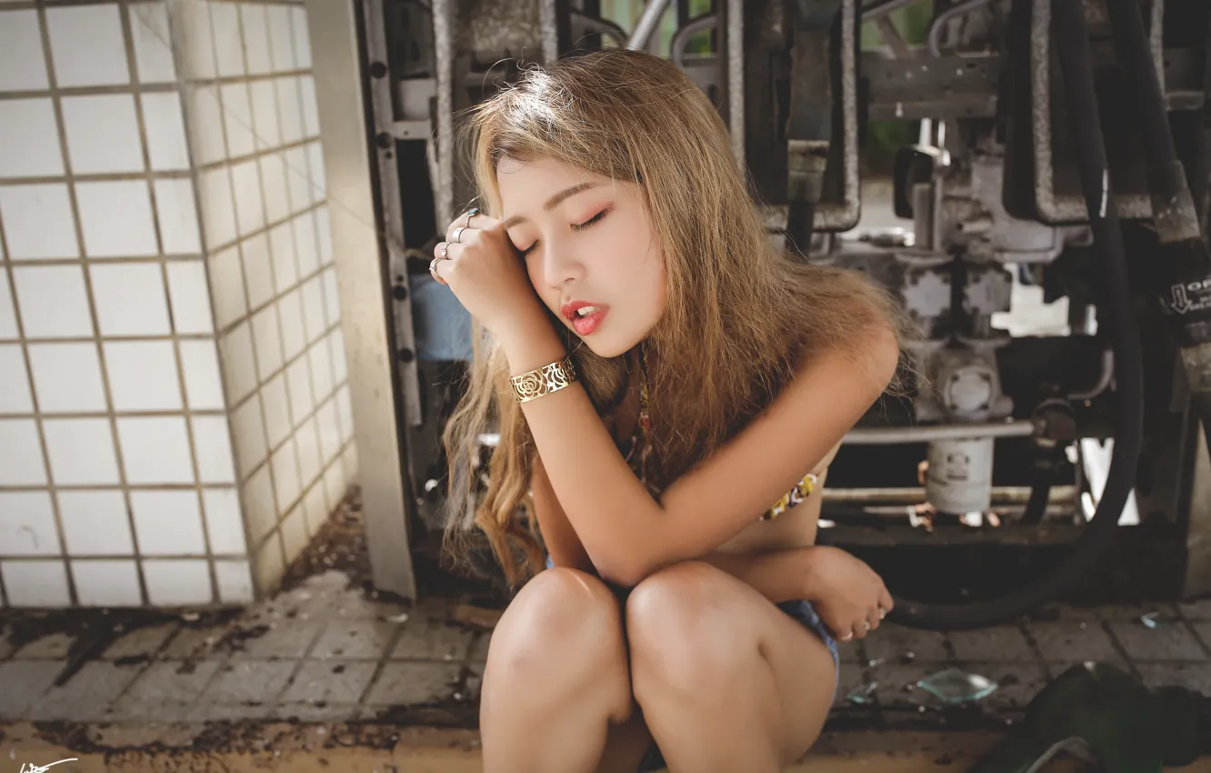 Фото обои девушка, лицо, восточная