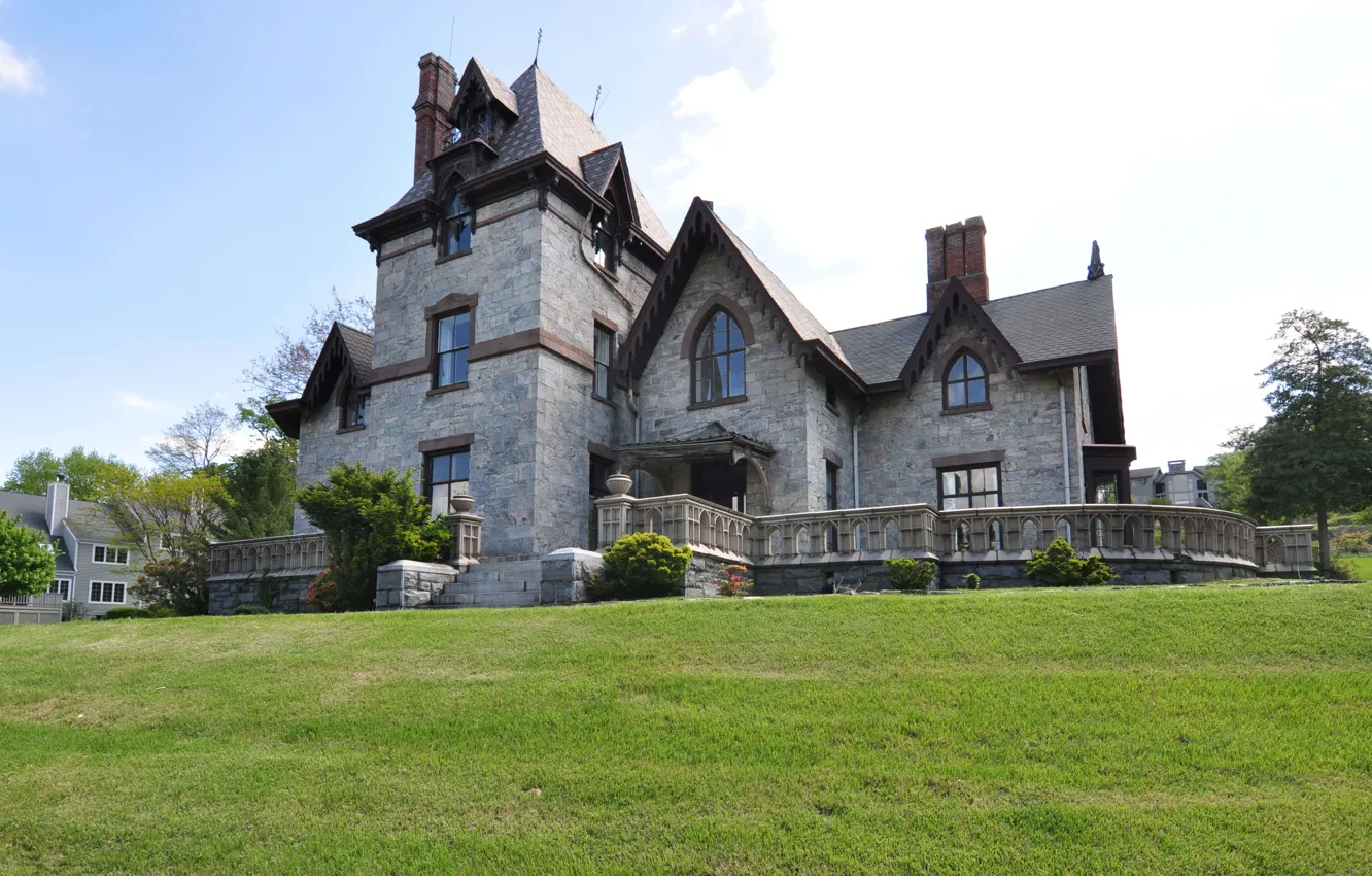 Фото обои вилла, архитектура, exterior, Gothic Villa in Irvington, N.Y. North Broadway, Ирвингтон, Irvington